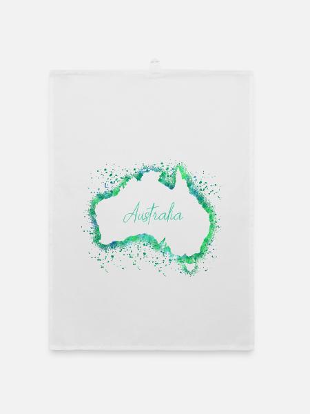 Australien - Organic Geschirrtuch - Weiß - Vorne