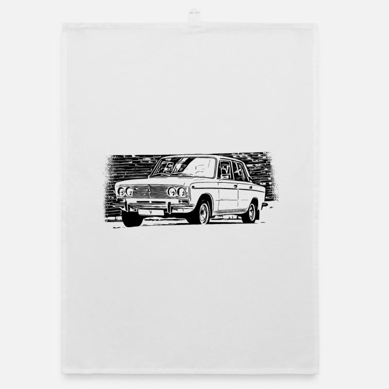 WAS 2103 Lada 1500 Schiguli - Organic Geschirrtuch - Weiß