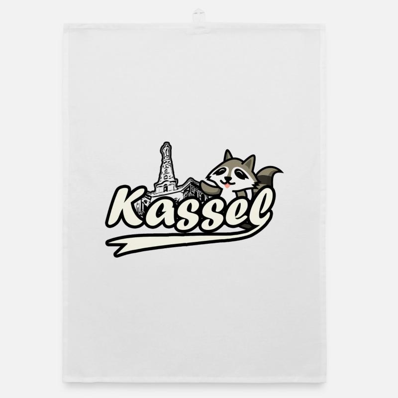 Kassel Waschbär Herkules - Organic Geschirrtuch - Weiß