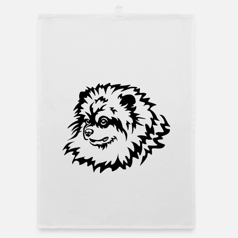 Miniature Spitz Head Organic dish towel