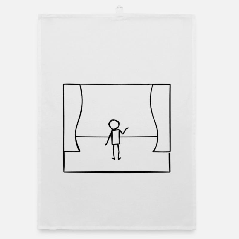 Stage Performance Stick Figure Organic dish towel