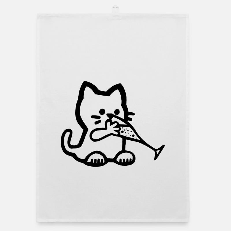 Le chaton a soif Torchon bio