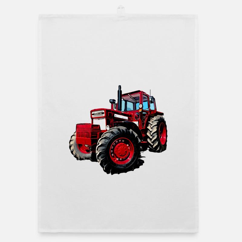 V BM 814 Turbo Traktor - Organic Geschirrtuch - Weiß
