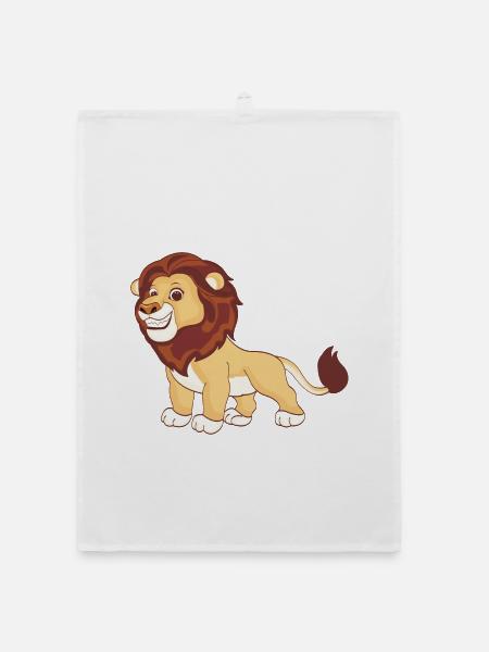 Un lion magnifique - Torchon bio - blanc - Devant