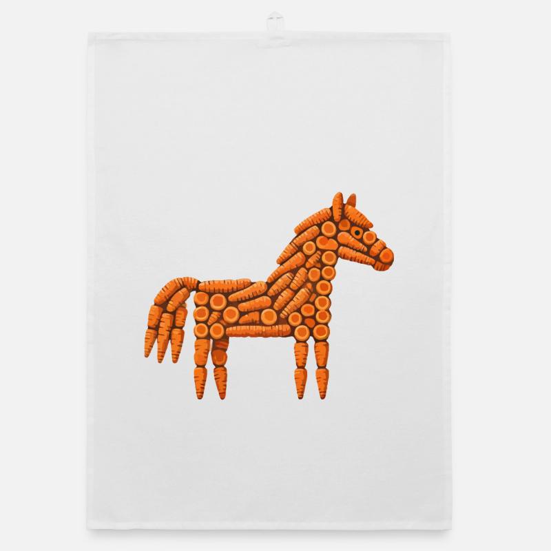 Carrot horse pattern Organic dish towel