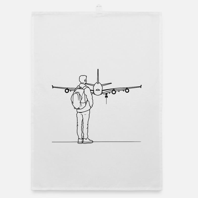 Plane Spotter Drawing Organic dish towel