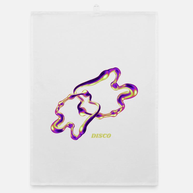 Retro Disco Blob – Neon Abstract Liquid Art Organic dish towel