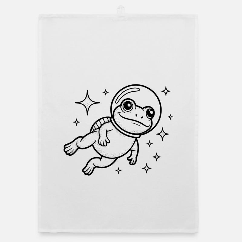 Frog in Space - Cool Astonomy Logo Organic dish towel