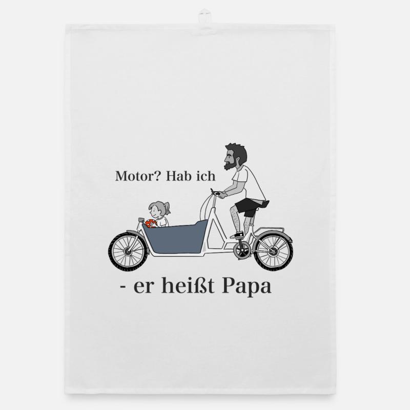 Papa sur vélo cargo Torchon bio