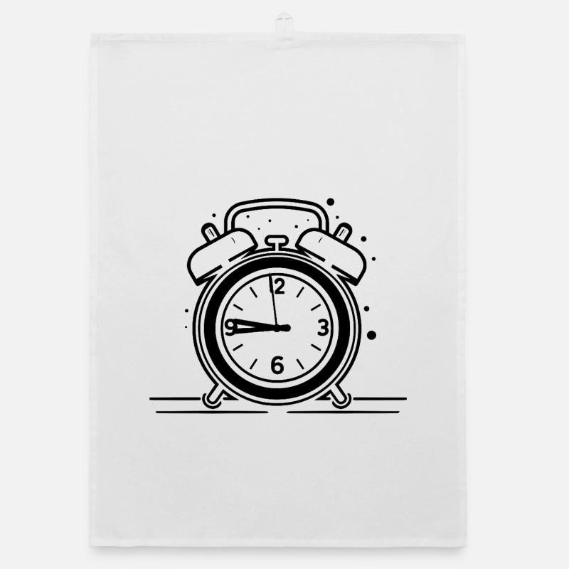 Wecker Uhr Organic Geschirrtuch