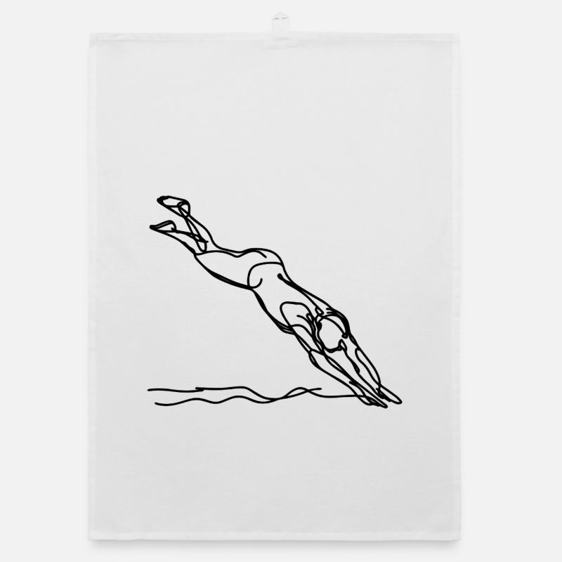 Swimming Graphics Organic dish towel