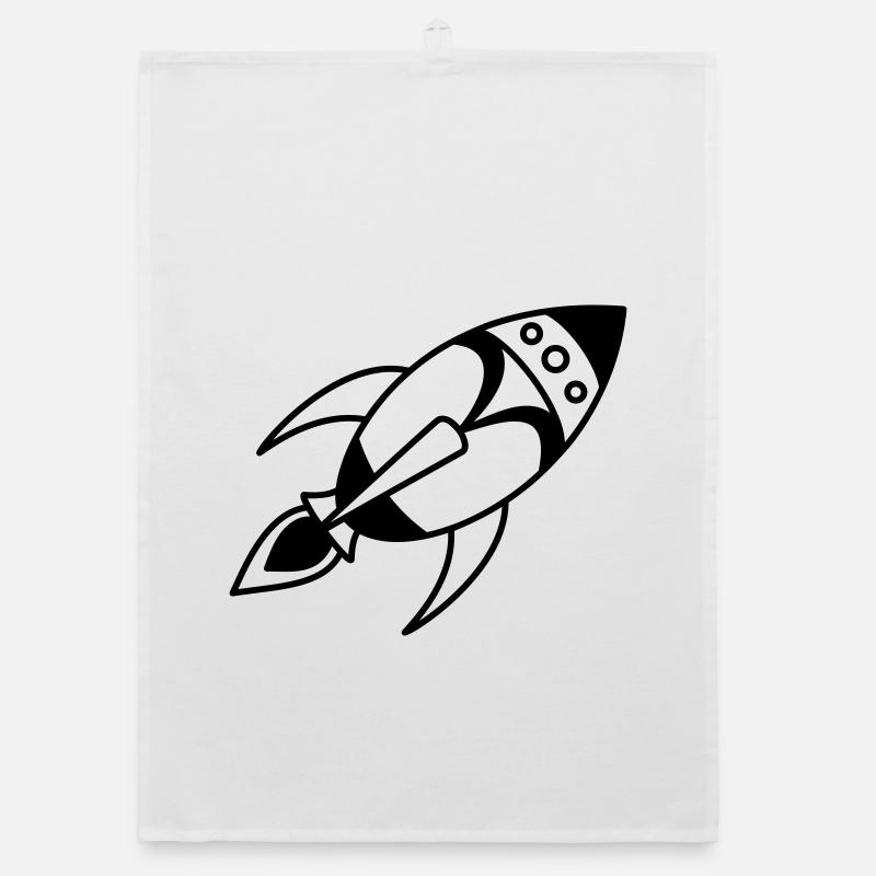 Retro Space Rocket – Space Spaceship Design Organic dish towel