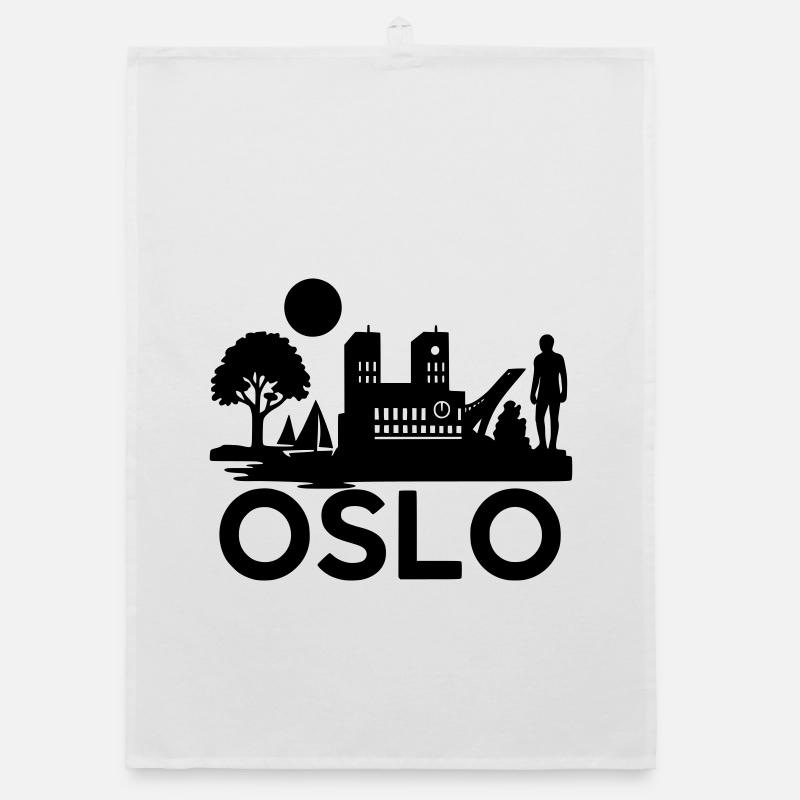 oslo silhouette wahrzeichen Organic Geschirrtuch