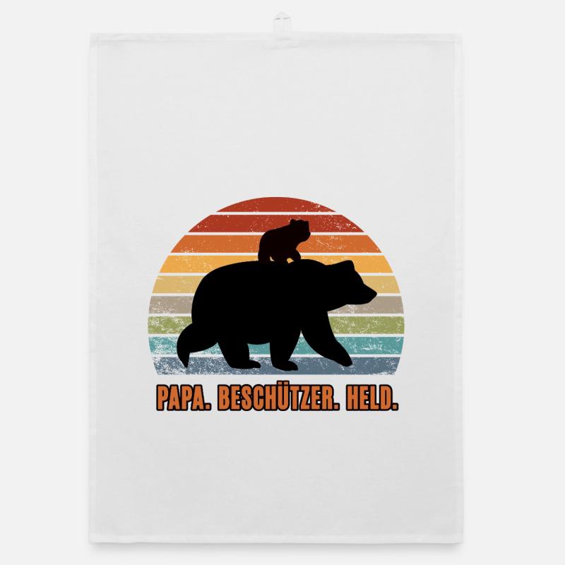 Daddy You're My Hero Protector Dad Bear Organic dish towel