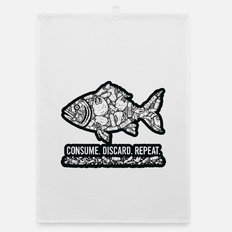 Fish Waste: Consumes Throws Repeats Organic dish towel