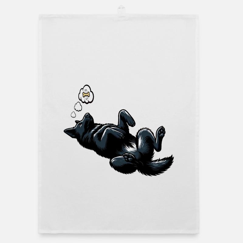 Black German Shepherd German Shepherd Owner Organic dish towel