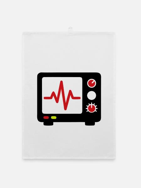 Médicament pour le suivi du rythme cardiaque ECG - Torchon bio - blanc - Devant