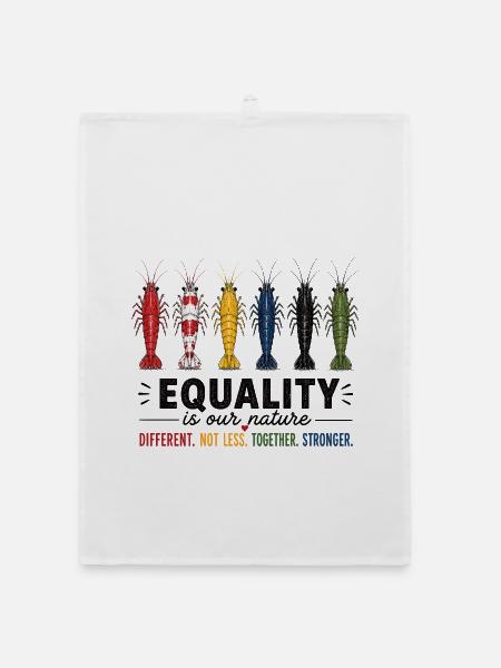 Equality Garnelen Vielfalt - Organic Geschirrtuch - Weiß - Vorne