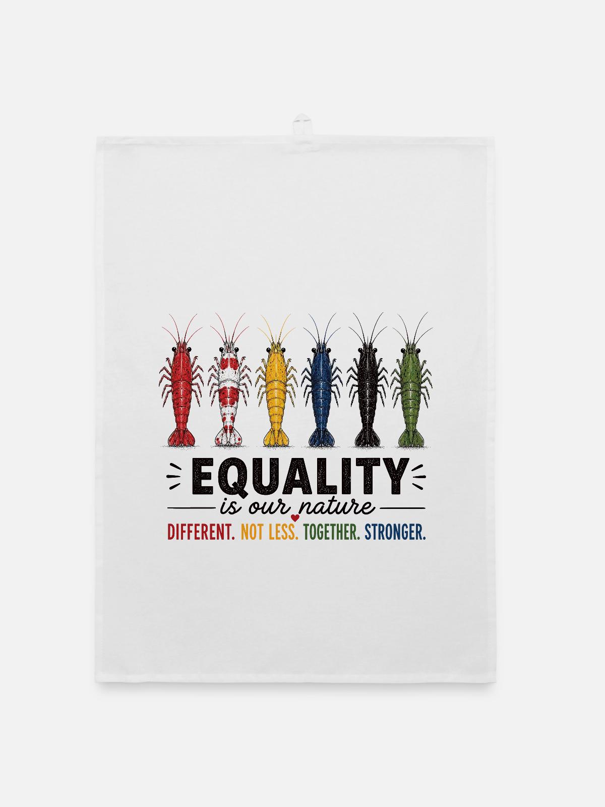 Equality Garnelen Vielfalt - Organic Geschirrtuch - Weiß - Vorne