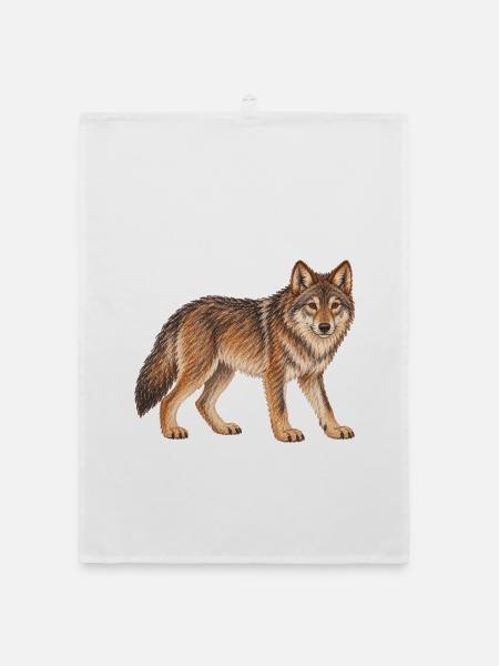 Wolf - Organic Geschirrtuch - Weiß - Vorne