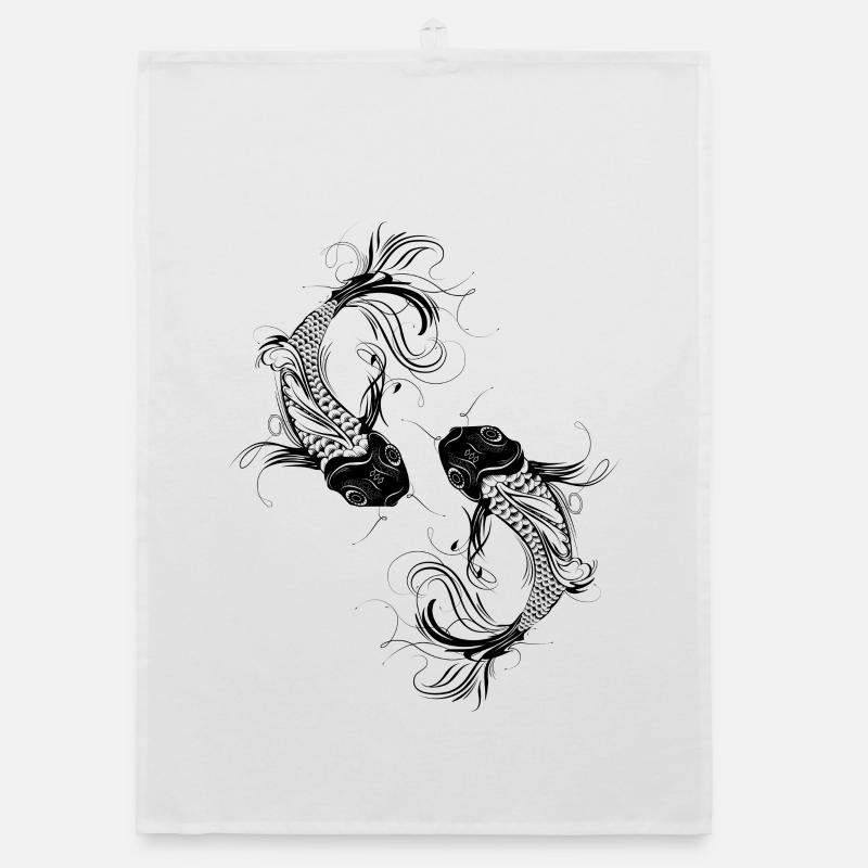 two fanciful Kois Organic dish towel