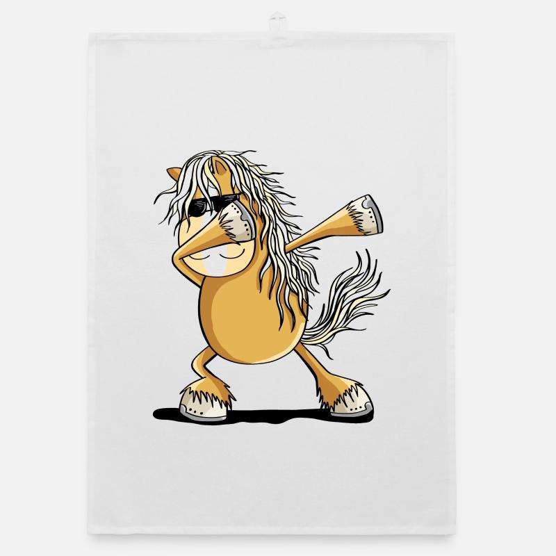 Cooles Dab Dance Pferd Dabbing Pony Comic - Organic Geschirrtuch - Weiß