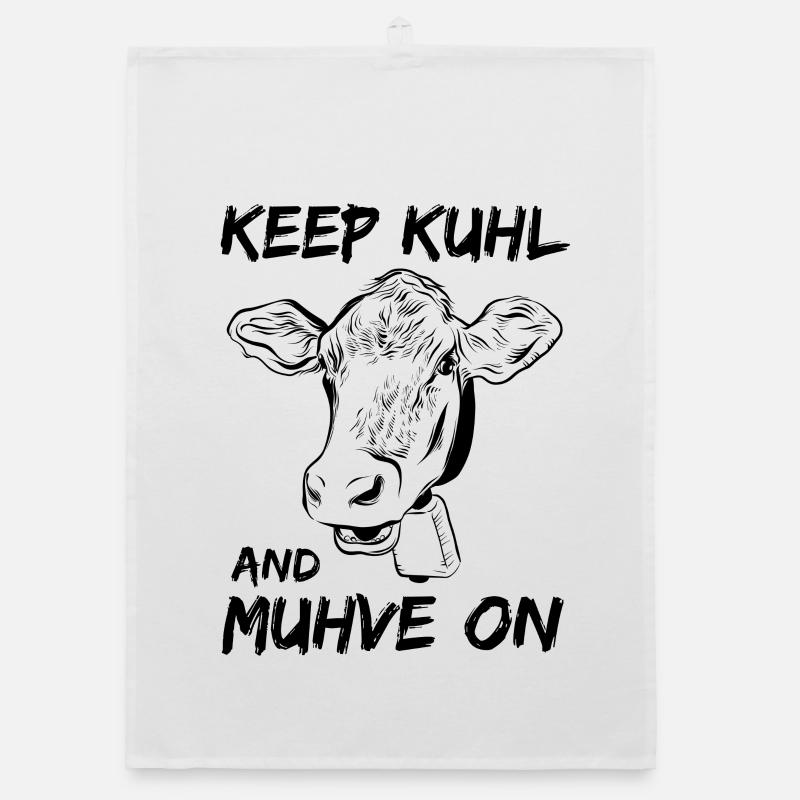 Kuh Kühe - Organic Geschirrtuch - Weiß