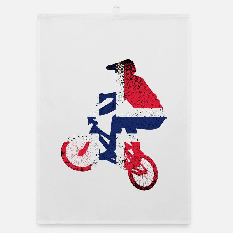 Cycliste Tri-Flag à vélo Torchon bio