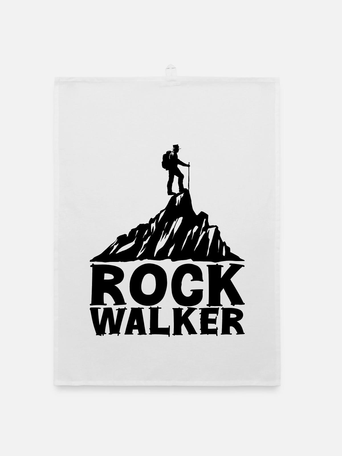 Rock Walker [Schwarz] - Organic Geschirrtuch - Weiß - Vorne
