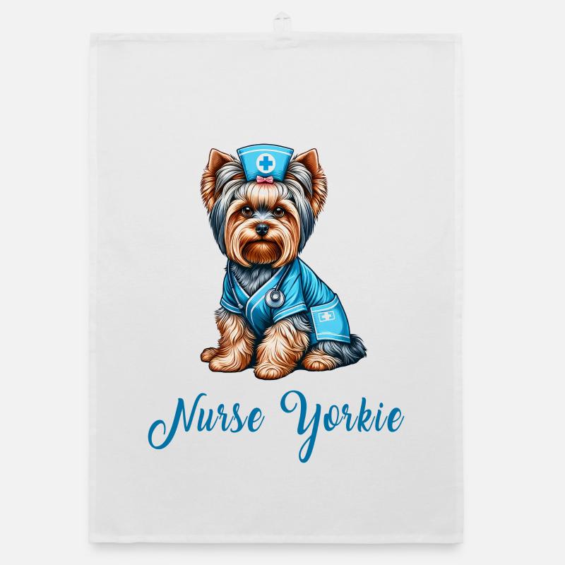Yorkshire Terrier Krankenschwester Organic Geschirrtuch