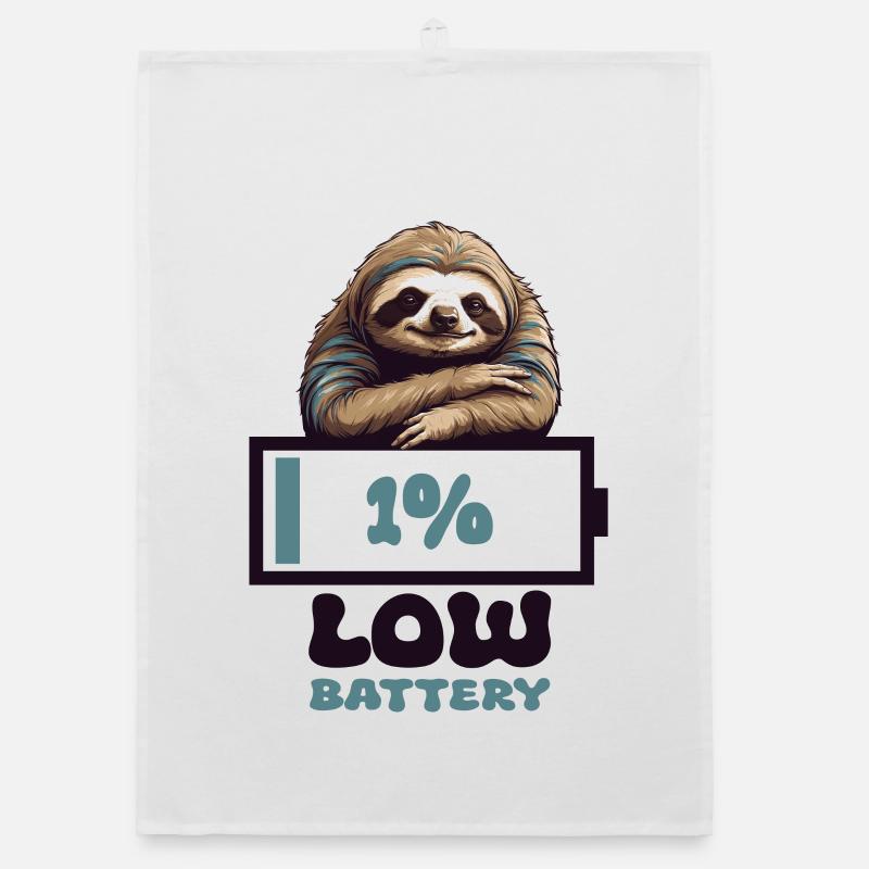 Sloth Empty Battery Organic dish towel