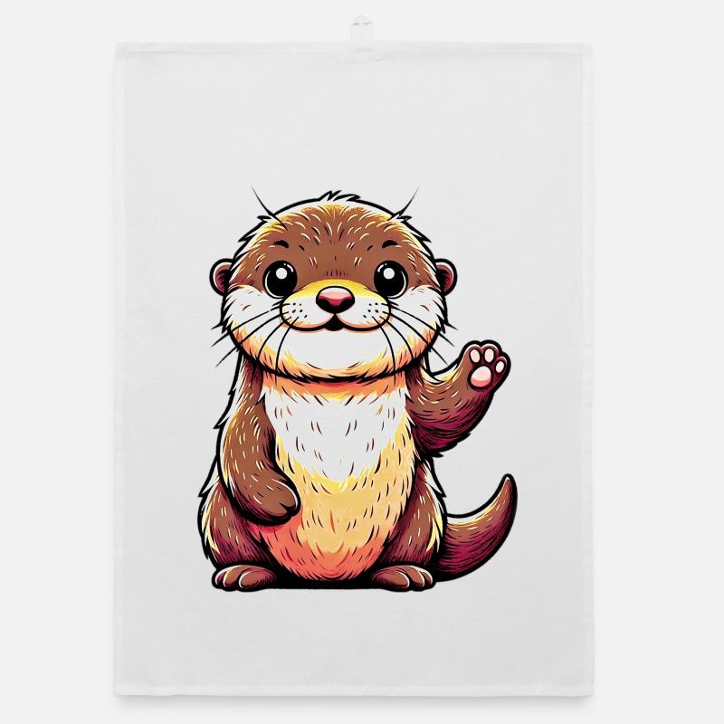 Otter - Organic Geschirrtuch - Weiß