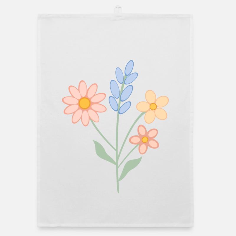 Pastel Bouquet – Spring-like Design Organic dish towel