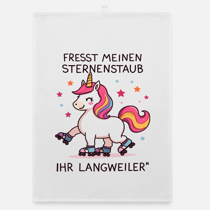 Rollschuh Einhorn Organic Geschirrtuch
