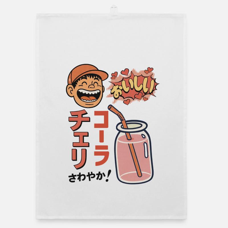 Cherry Cola Refreshing! Organic Geschirrtuch