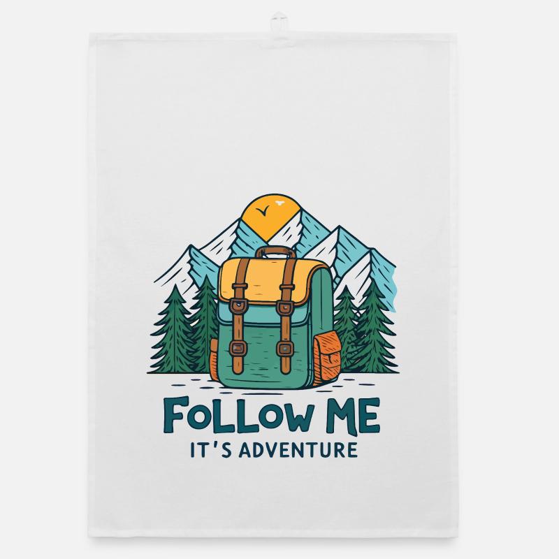 Adventure Mountain Exploration Backpack Organic dish towel
