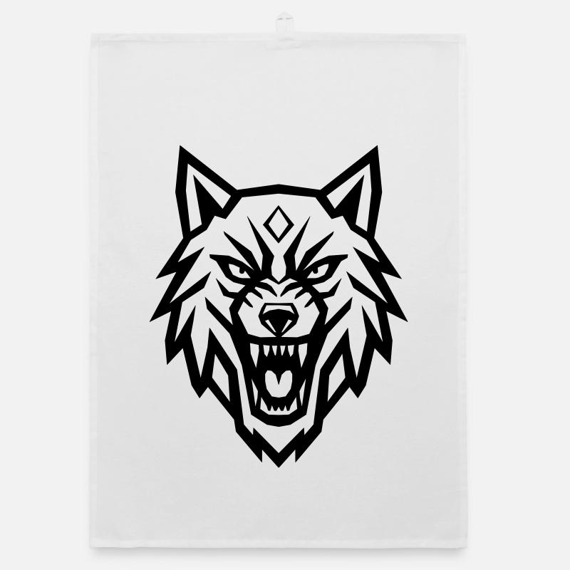 Wilder Wolf - Unbeugsamer Geist Organic Geschirrtuch