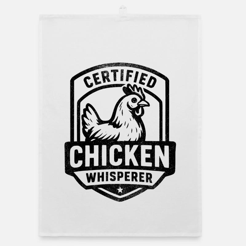 Certified Chicken Whisperer, Chicken Fan Organic dish towel