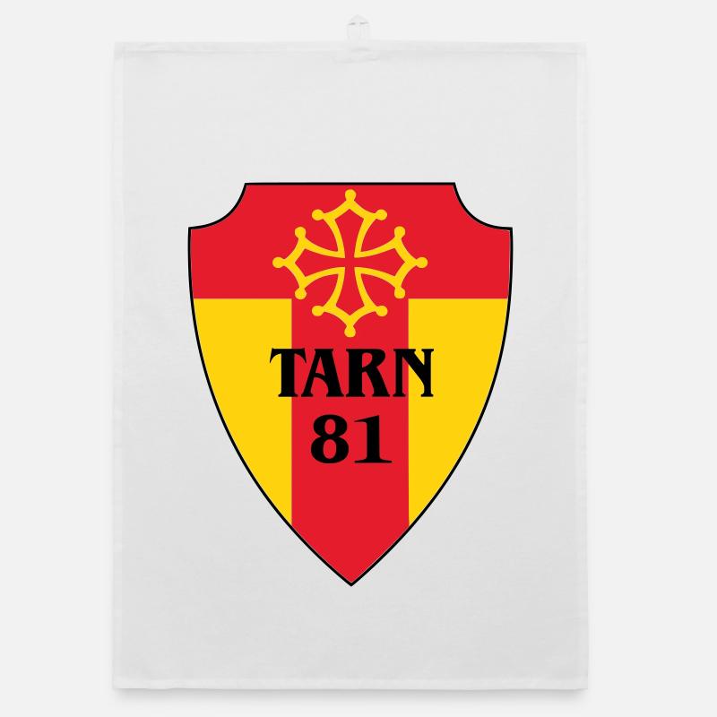 Tarn-Wappen 81 - Organic Geschirrtuch - Weiß