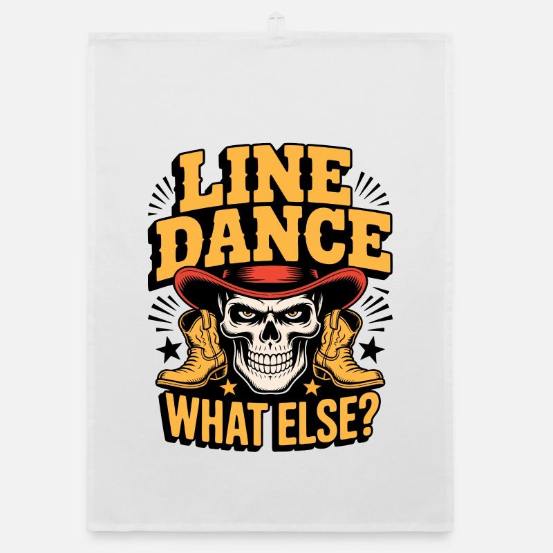 Line Dance Skull What Else Organic dish towel