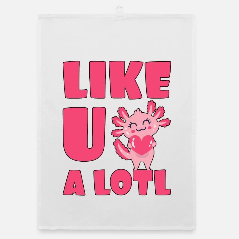 Comme U A Lotl Axolotl Heart Torchon bio