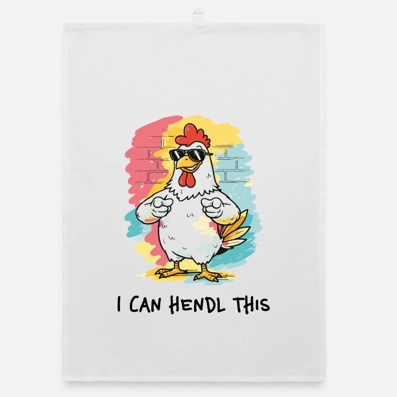 I Can Hendl This – Dialect Pun Chicken Rooster Organic dish towel