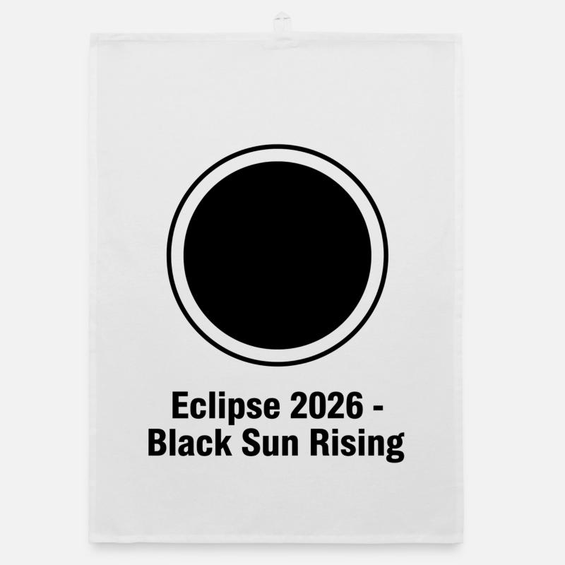 Eclipse 2026 Black Sun Rising Organic dish towel