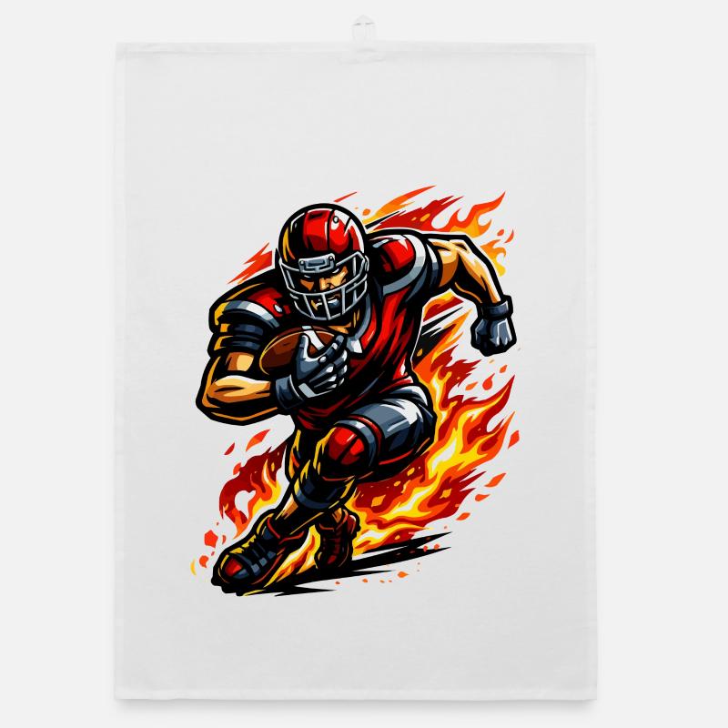 Flammender Footballläufer Organic Geschirrtuch