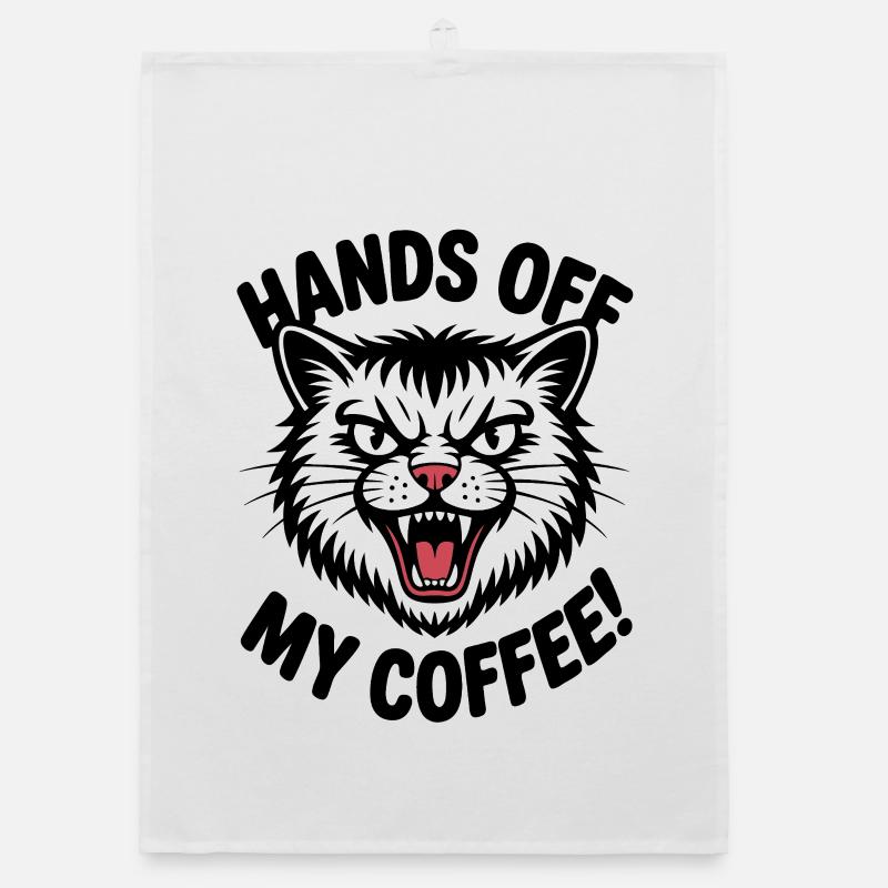 Away from my coffee angry cat Organic dish towel