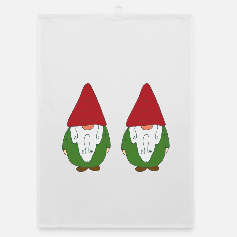 Garden gnomes double Organic dish towel