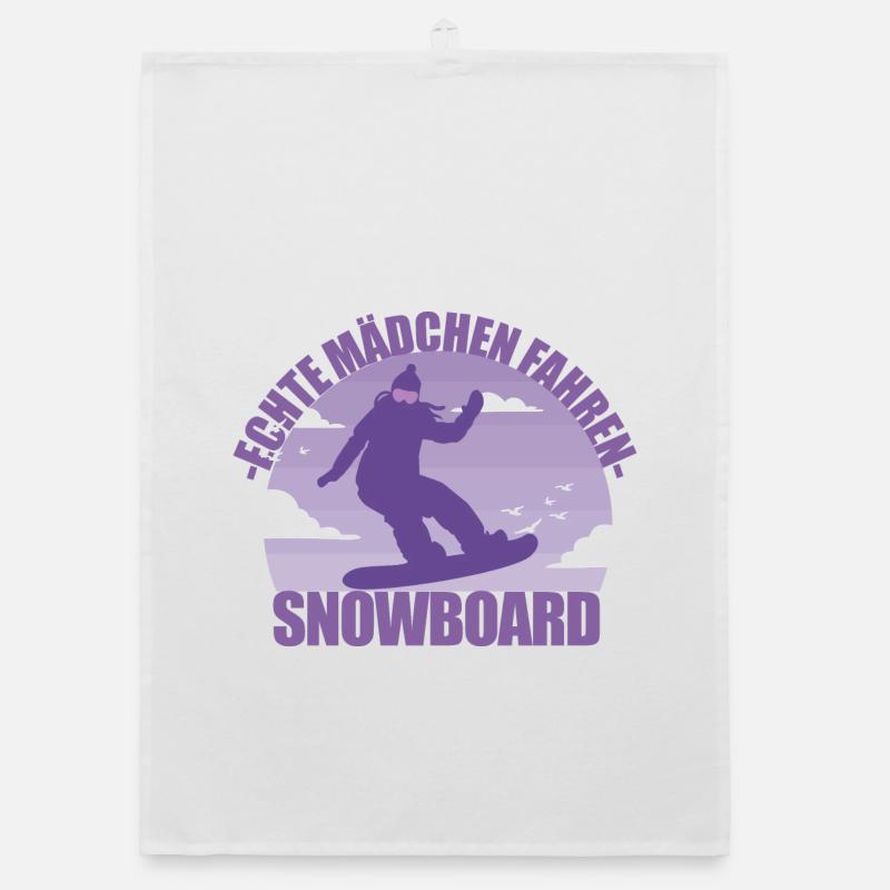 Snowboard Snowboarderin Mädchen Skiurlaub Geschenk Organic Geschirrtuch