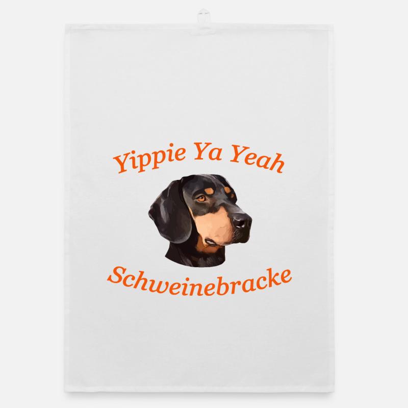Yippie Ya Yeah - Bracke - Organic Geschirrtuch - Weiß