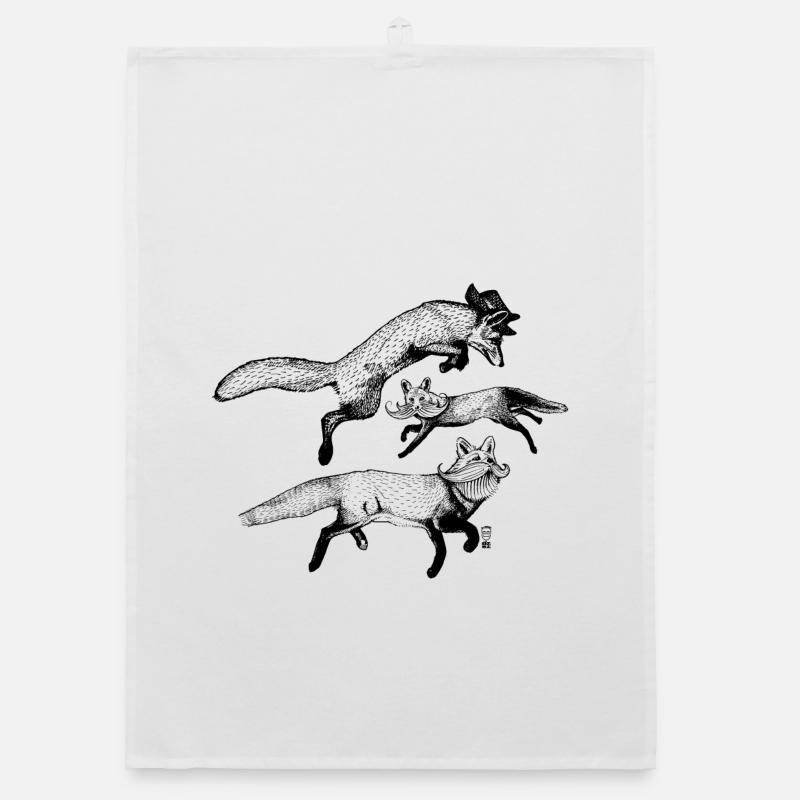 Les 3 Renards - Torchon bio - blanc