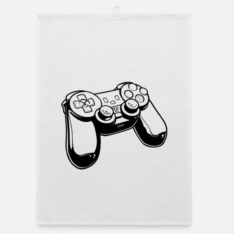 Gaming Controller Drawing Organic dish towel